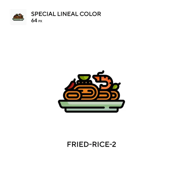 Smažená Rýže Jednoduchá Vektorová Ikona Perfektní Barva Moderní Piktogram Upravitelný — Stockový vektor