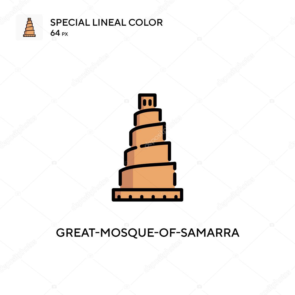 Great-mosque-of-samarra Simple vector icon. Perfect color modern pictogram on editable stroke.