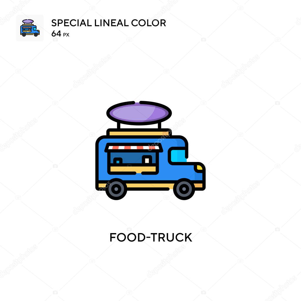 Food-truck Simple vector icon. Perfect color modern pictogram on editable stroke.