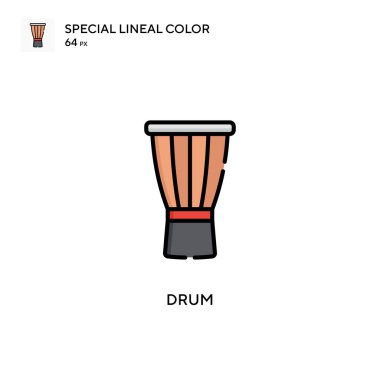 Davul Basit vektör simgesi. Düzenlenebilir vuruş üzerine mükemmel renk modern pictogram.