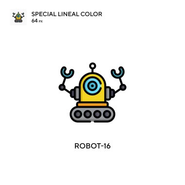 Robot-16 basit vektör simgesi. Düzenlenebilir vuruş üzerine mükemmel renk modern pictogram.