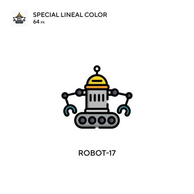 Robot-17 Basit vektör simgesi. Düzenlenebilir vuruş üzerine mükemmel renk modern pictogram.