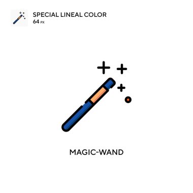 Sihirli değnek basit vektör simgesi. Düzenlenebilir vuruş üzerine mükemmel renk modern pictogram.