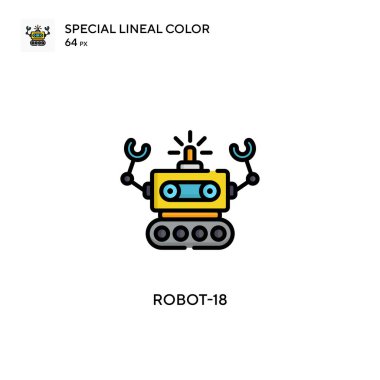 Robot-18 Basit vektör simgesi. Düzenlenebilir vuruş üzerine mükemmel renk modern pictogram.