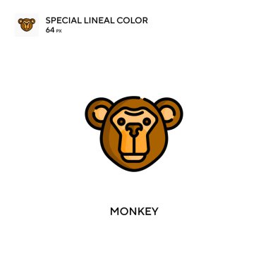 Basit maymun vektör simgesi. Düzenlenebilir vuruş üzerine mükemmel renk modern pictogram.