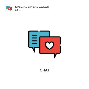 Sohbet basit vektör simgesi. Düzenlenebilir vuruş üzerine mükemmel renk modern pictogram.