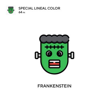 Frankenstein Basit vektör simgesi. Düzenlenebilir vuruş üzerine mükemmel renk modern pictogram.