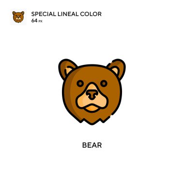 Bear Basit vektör simgesi. Düzenlenebilir vuruş üzerine mükemmel renk modern pictogram.