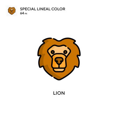 Lion Simple vektör simgesi. Düzenlenebilir vuruş üzerine mükemmel renk modern pictogram.