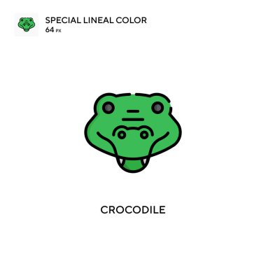 Timsah basit vektör simgesi. Düzenlenebilir vuruş üzerine mükemmel renk modern pictogram.