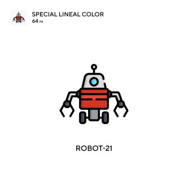 Robot-21 Basit vektör simgesi. Düzenlenebilir vuruş üzerine mükemmel renk modern pictogram.