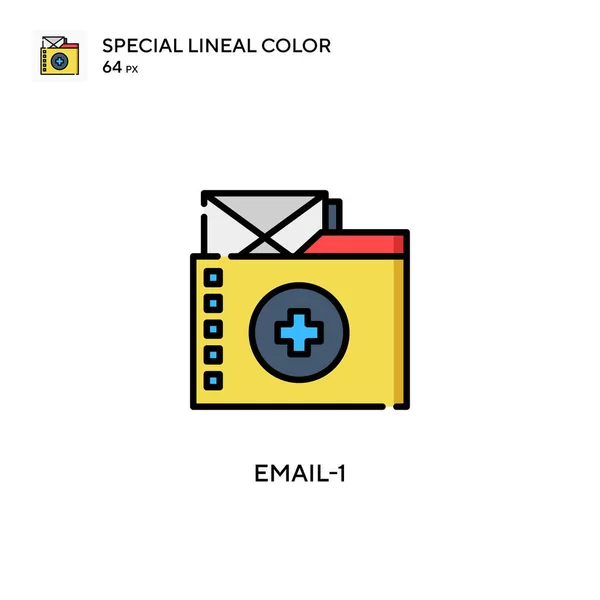 Email Icono Vector Simple Pictograma Moderno Color Perfecto Trazo Editable — Archivo Imágenes Vectoriales