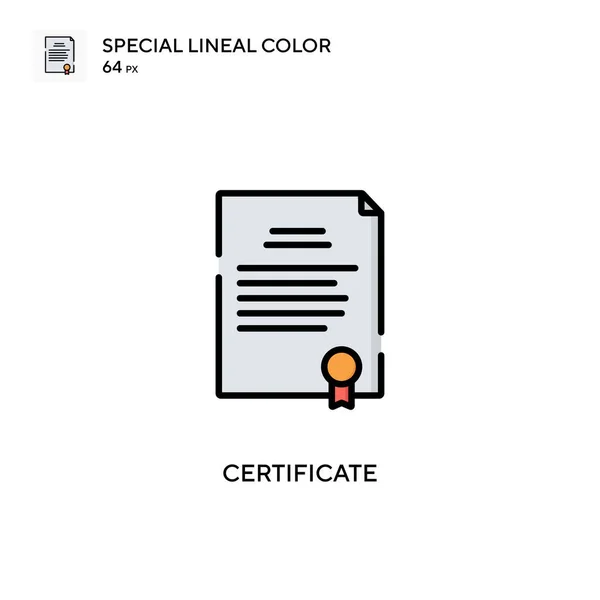 Certificaat Eenvoudige Vector Icoon Perfecte Kleur Modern Pictogram Bewerkbare Slag — Stockvector