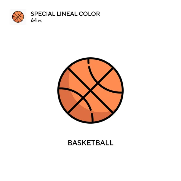 Kosárlabda Egyszerű Vektor Ikon Tökéletes Szín Modern Piktogram Szerkeszthető Stroke — Stock Vector