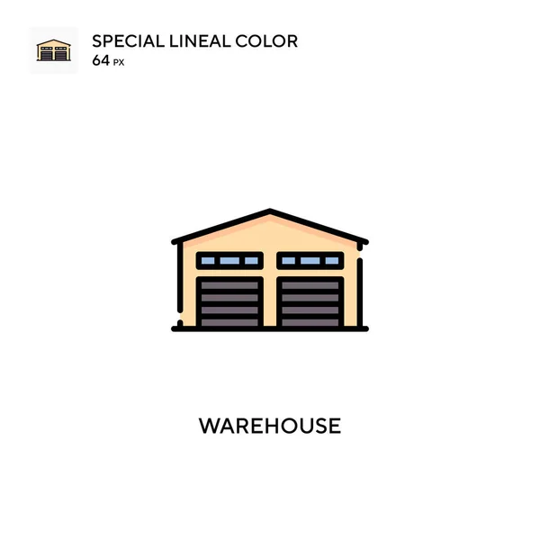 倉庫シンプルなベクトルアイコン 編集可能なストローク上の完璧な色現代ピクトグラム — ストックベクタ