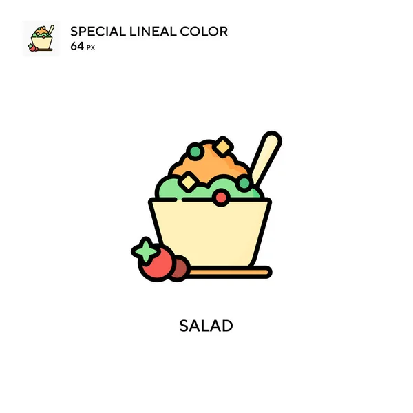 Ensalada Icono Vector Simple Pictograma Moderno Color Perfecto Trazo Editable — Vector de stock