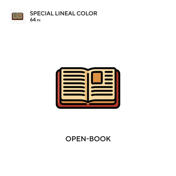 Open Book Icône Vectorielle Simple Pictogramme Moderne Couleur Parfaite Sur — Image vectorielle