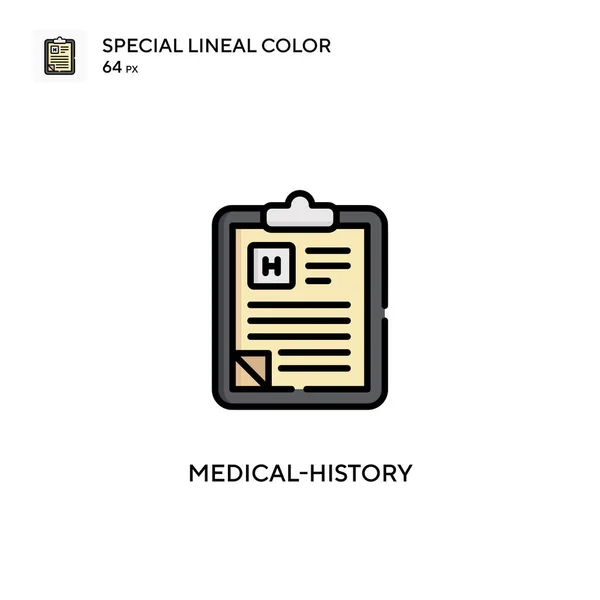 Historial Médico Icono Vector Simple Pictograma Moderno Color Perfecto Trazo — Vector de stock