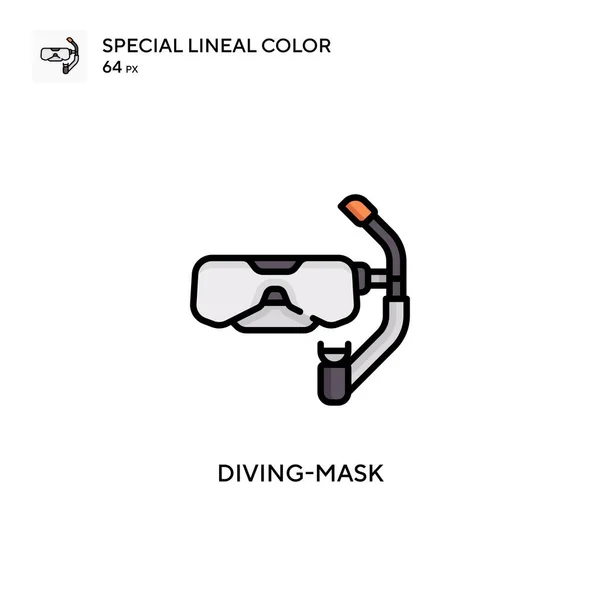 Diving Mask Simple Vector Icon Perfect Color Modern Pictogram Editable — Stock Vector