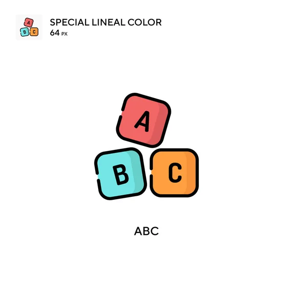 Abc Icono Vector Simple Pictograma Moderno Color Perfecto Trazo Editable — Archivo Imágenes Vectoriales