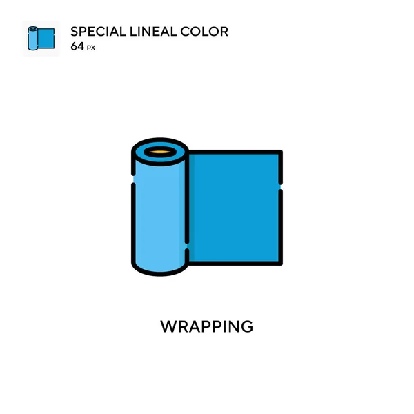 Wrapping Einfaches Vektorsymbol Perfekte Farbe Modernes Piktogramm Auf Editierbarem Strich — Stockvektor