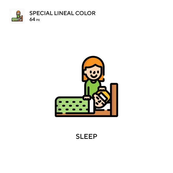 Иконка Вектора Sleep Simple Идеальный Цвет Современной Пиктограммы Редактируемый Штрих — стоковый вектор