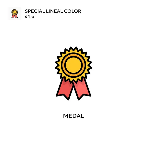 Medalha Ícone Vetorial Simples Pictograma Moderno Cor Perfeita Curso Editável — Vetor de Stock
