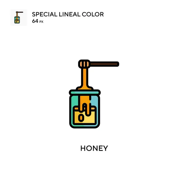 Honey Simple Icono Vector Pictograma Moderno Color Perfecto Trazo Editable — Archivo Imágenes Vectoriales