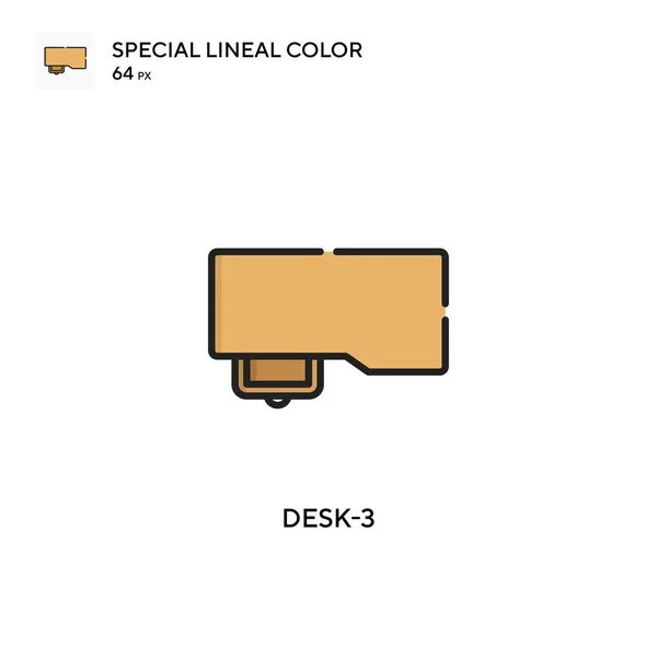 Desk Ícone Vetorial Simples Pictograma Moderno Cor Perfeita Curso Editável — Vetor de Stock