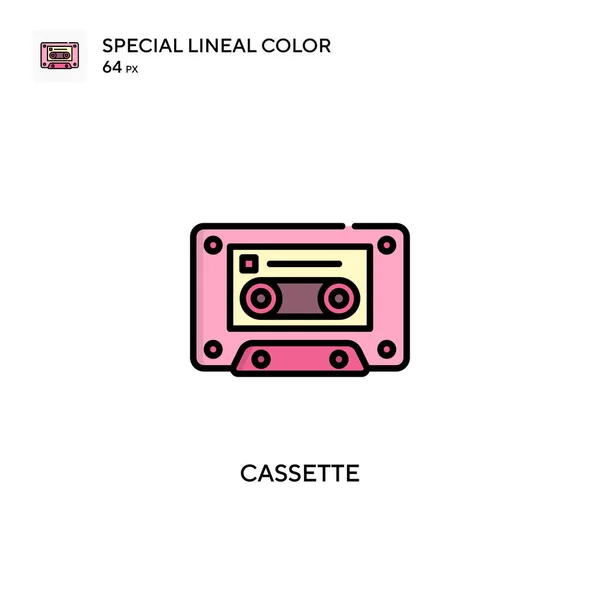 Cassette Simple Vector Icon Perfect Color Modern Pictogram Editable Stroke — Stock Vector