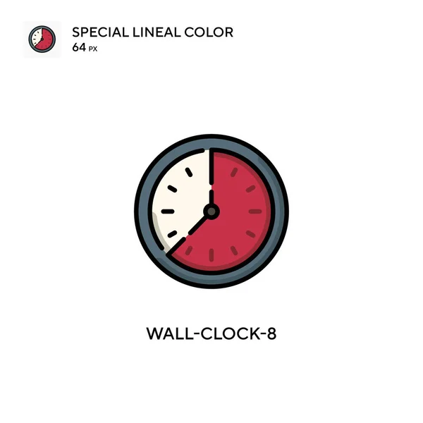 Wall Clock 8简单向量图标 关于可编辑笔画的完美色彩现代象形文字 — 图库矢量图片