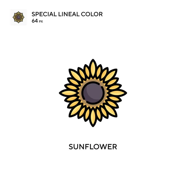 Sonnenblume Einfaches Vektor Symbol Perfekte Farbe Modernes Piktogramm Auf Editierbarem — Stockvektor