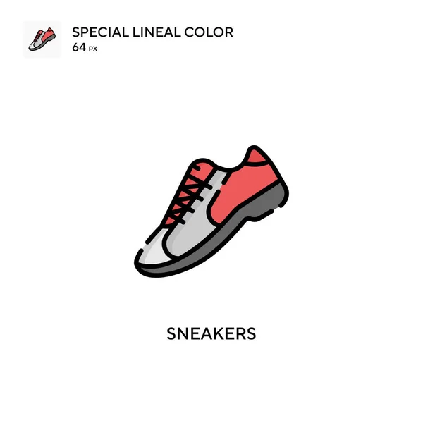 Sneakers Simple Vector Icon 스트로크에 — 스톡 벡터