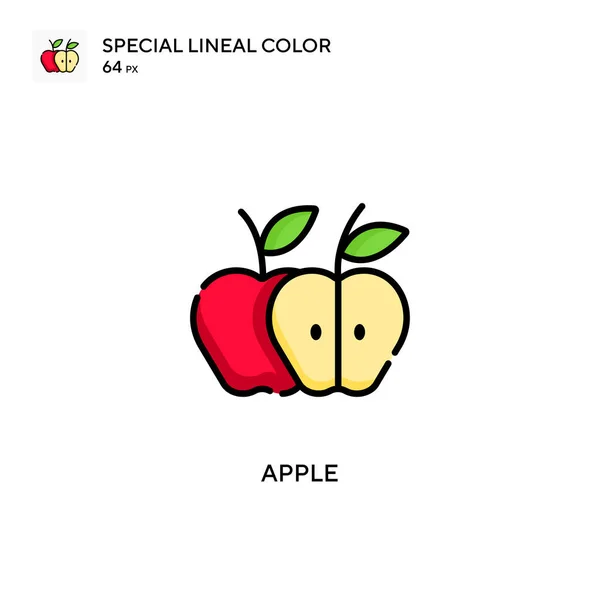 Apple Simple Icono Vector Pictograma Moderno Color Perfecto Trazo Editable — Vector de stock