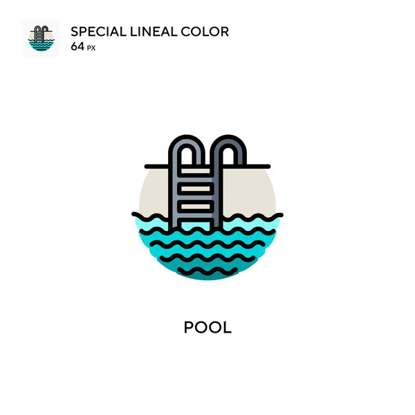 Havuz Basit Vektör Simgesi Düzenlenebilir Vuruş Üzerine Mükemmel Renk Modern — Stok Vektör