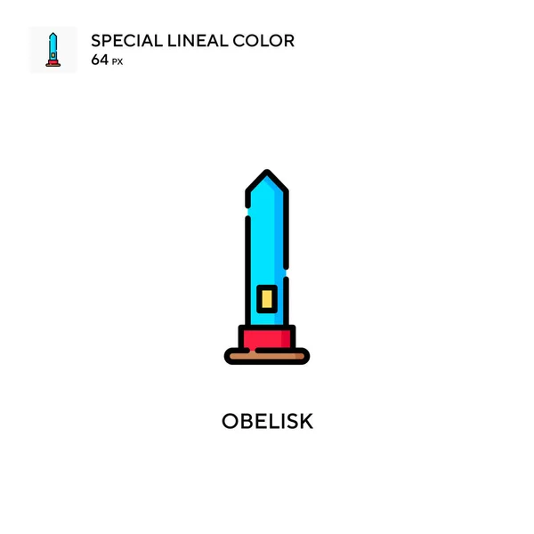 Obelisk Simple Vector Icon 스트로크에 — 스톡 벡터