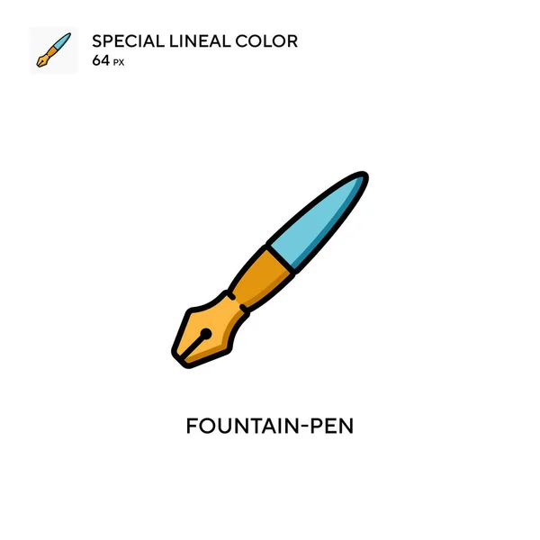 Fountain Pen Icono Vector Simple Pictograma Moderno Color Perfecto Trazo — Vector de stock