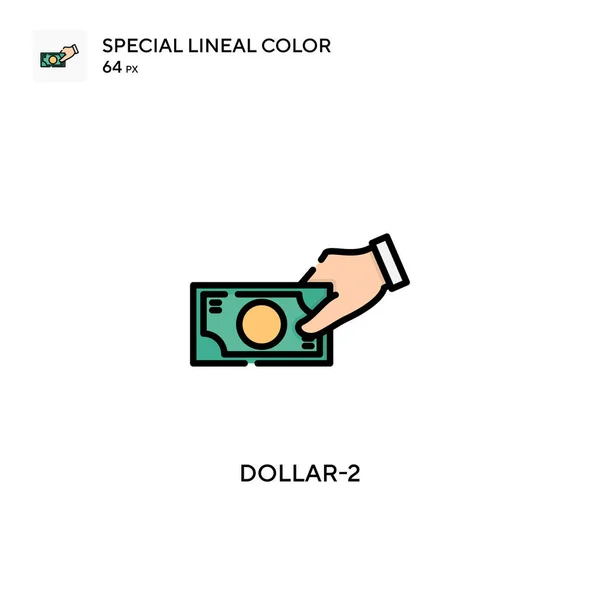 Dollaro Icona Vettoriale Semplice Pittogramma Moderno Colori Perfetto Sul Tratto — Vettoriale Stock