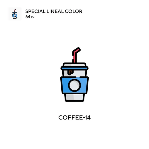 Coffe 14シンプルなベクターアイコン 編集可能なストローク上の完璧な色現代ピクトグラム — ストックベクタ