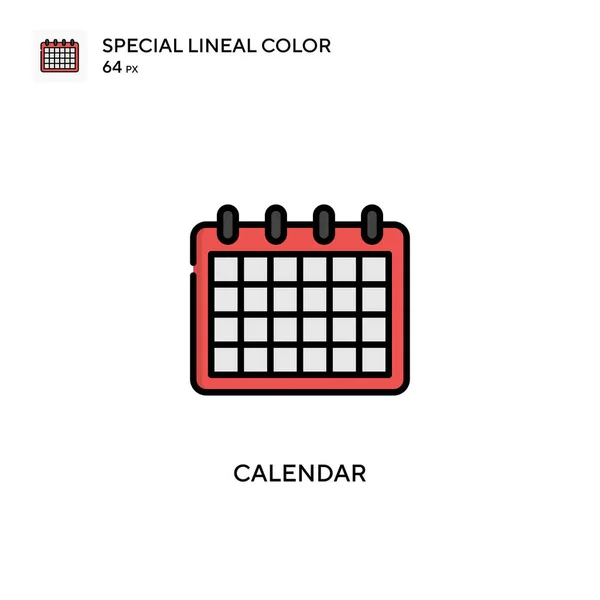 Calendario Icono Vector Simple Pictograma Moderno Color Perfecto Trazo Editable — Vector de stock