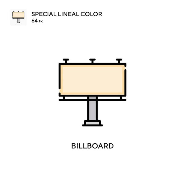 Billboard Icono Vector Simple Pictograma Moderno Color Perfecto Trazo Editable — Vector de stock