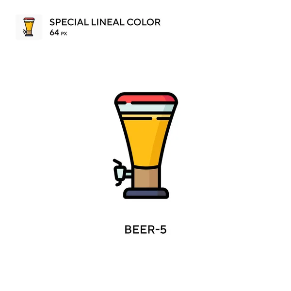 Beer 5シンプルなベクターアイコン 編集可能なストローク上の完璧な色現代ピクトグラム — ストックベクタ