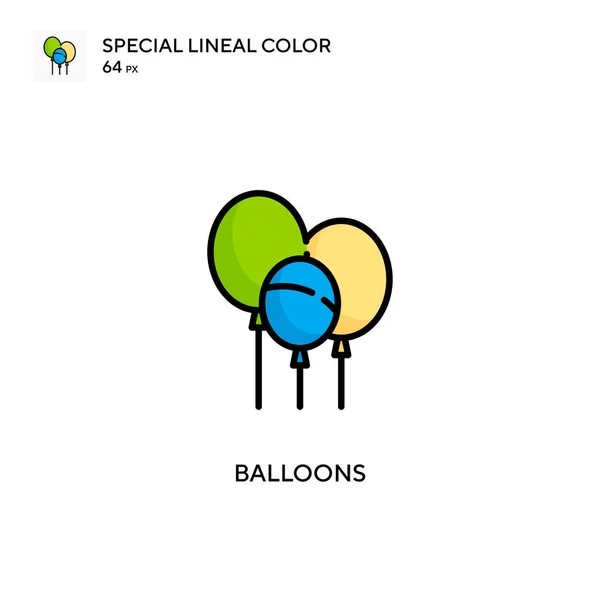 Globos Icono Vector Simple Pictograma Moderno Color Perfecto Trazo Editable — Archivo Imágenes Vectoriales