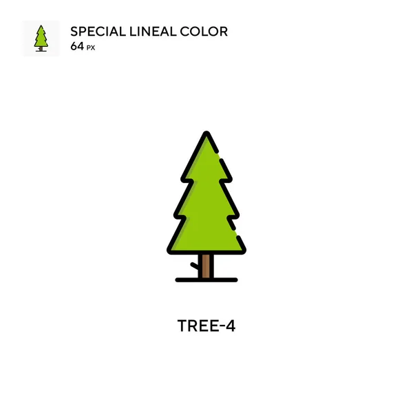Tree 4简单向量图标 关于可编辑笔画的完美色彩现代象形文字 — 图库矢量图片