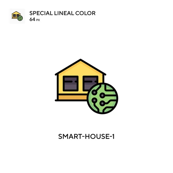 Smart House Eenvoudig Vectoricoon Perfecte Kleur Modern Pictogram Bewerkbare Slag — Stockvector