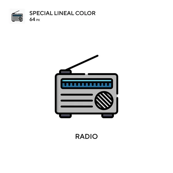 Radio Semplice Icona Vettoriale Pittogramma Moderno Colori Perfetto Sul Tratto — Vettoriale Stock