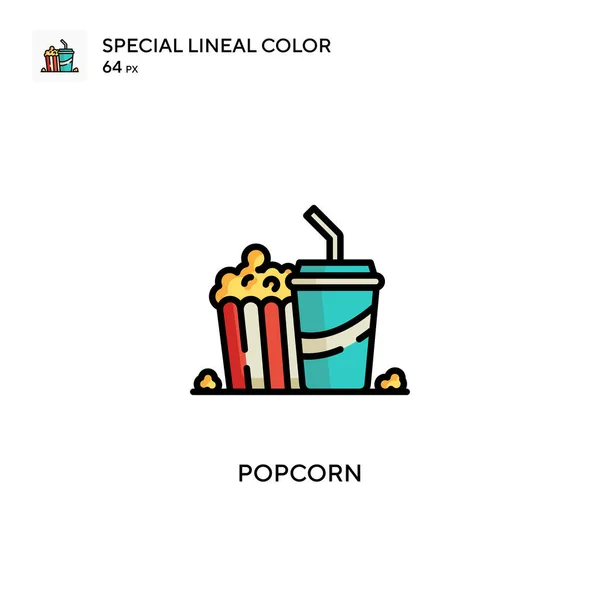 Popcorn Simple Icône Vectorielle Pictogramme Moderne Couleur Parfaite Sur Coup — Image vectorielle