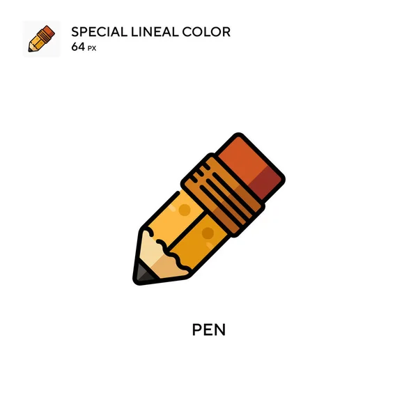 Kalem Basit Vektör Simgesi Düzenlenebilir Vuruş Üzerine Mükemmel Renk Modern — Stok Vektör