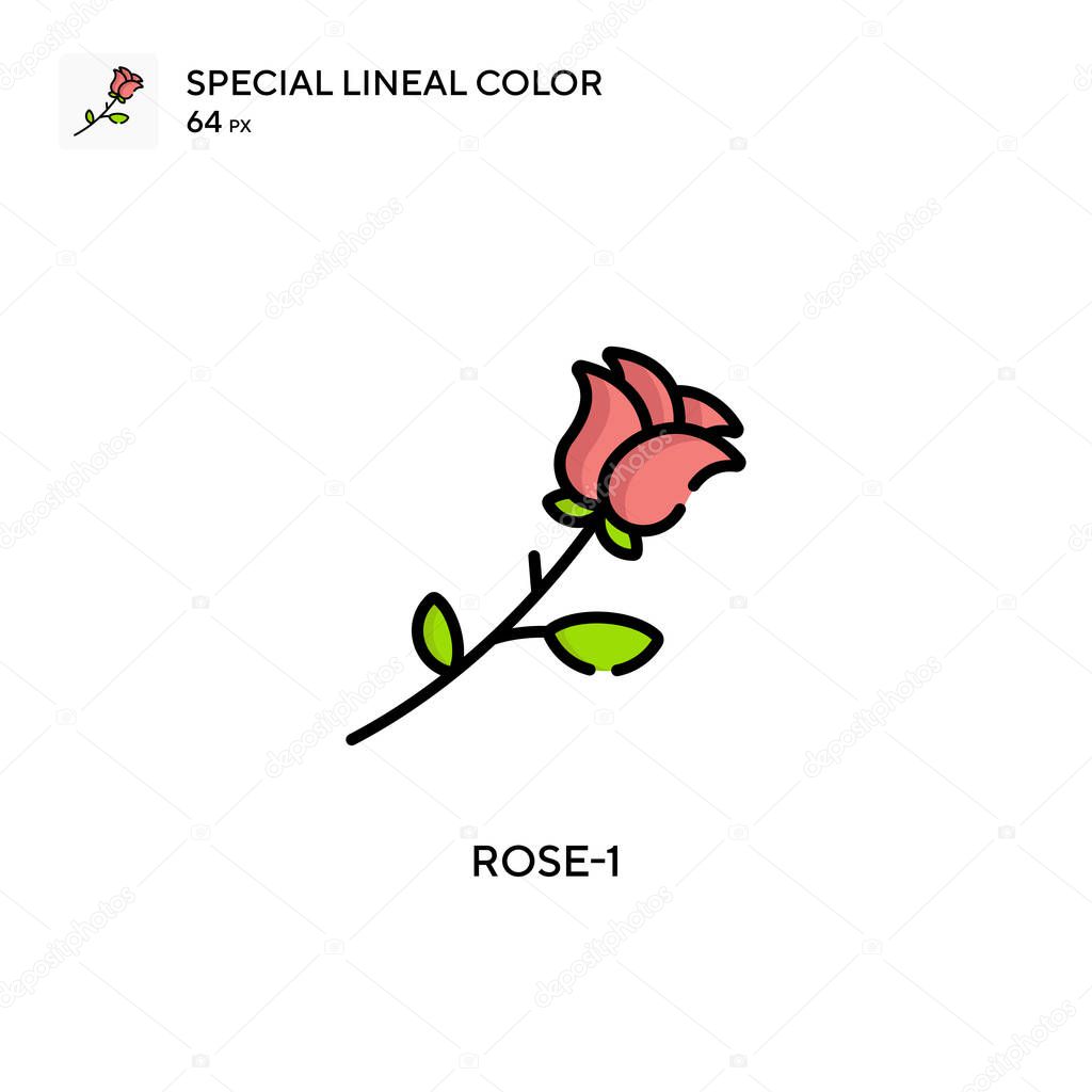 Rose-1 Simple vector icon. Perfect color modern pictogram on editable stroke.