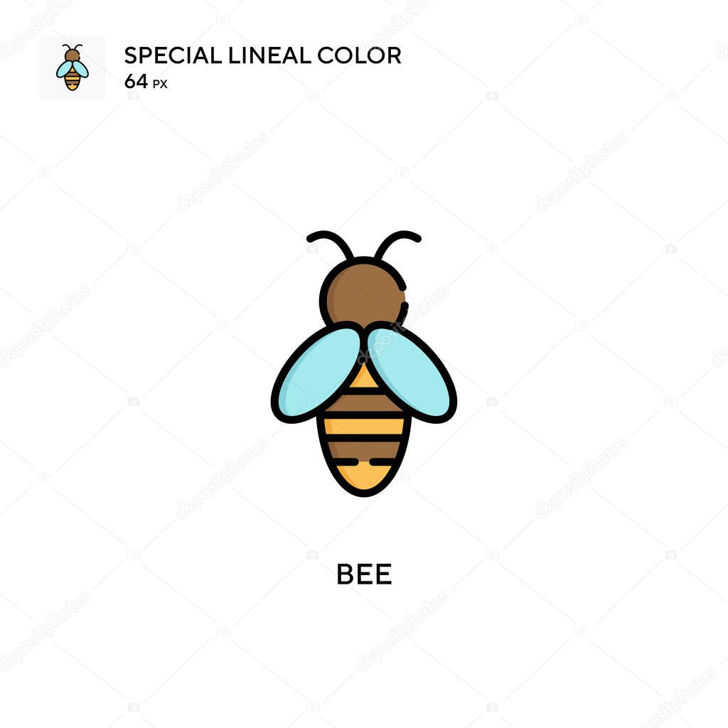 Bee Simple vector icon. Perfect color modern pictogram on editable stroke.